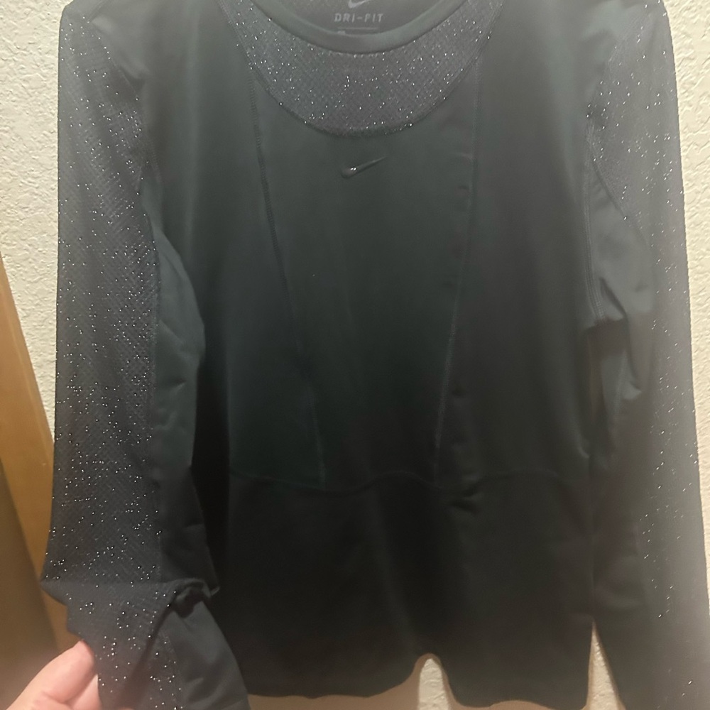 Nike Women's Sparkle Black Long Sleeve Tee